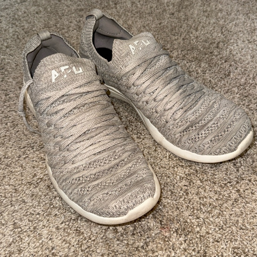 APL TechLoom Knit Athletic Sneakers in Light Gray